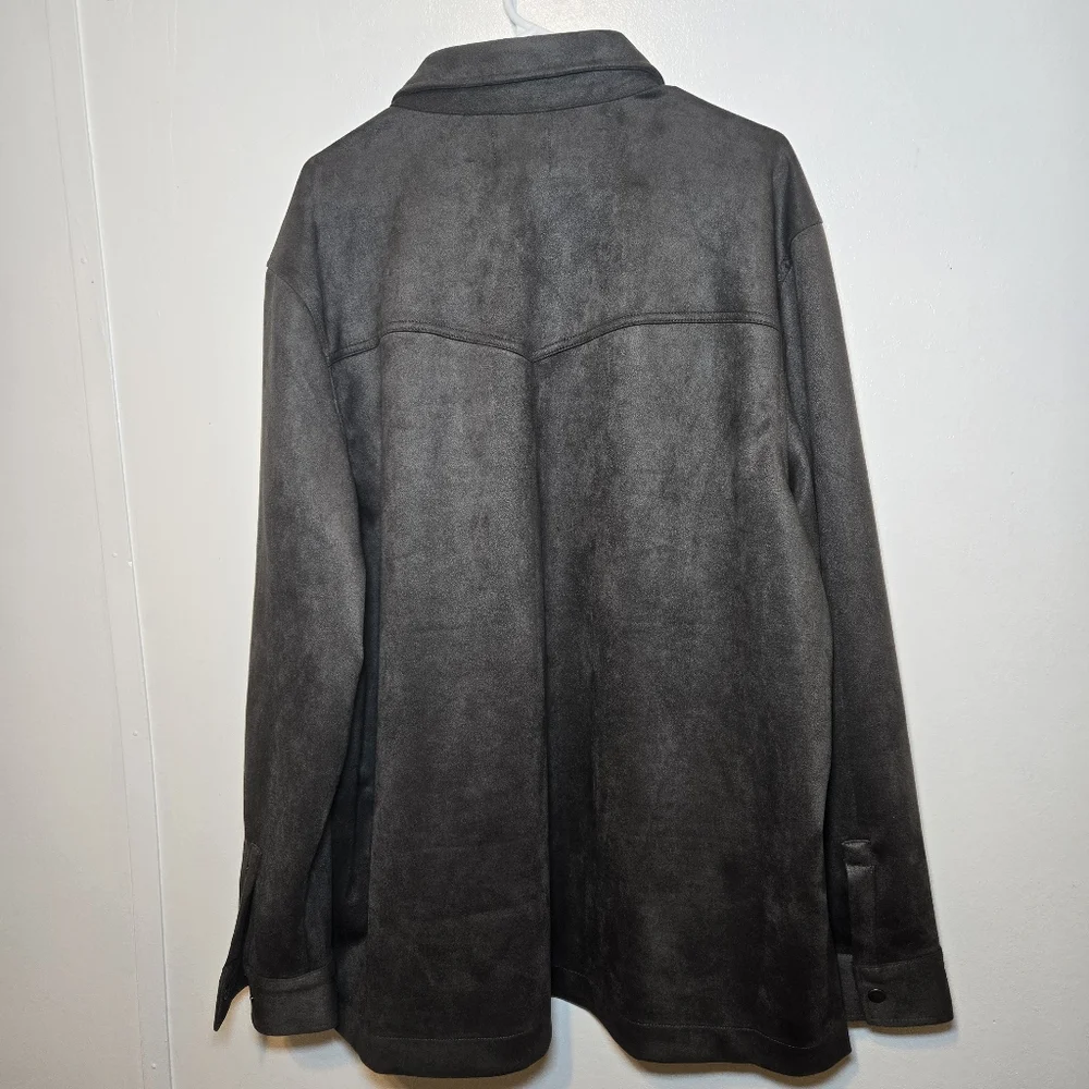 FRYE Men's Gray Faux Suede Shacket Suze XXL - Picture 2 of 5